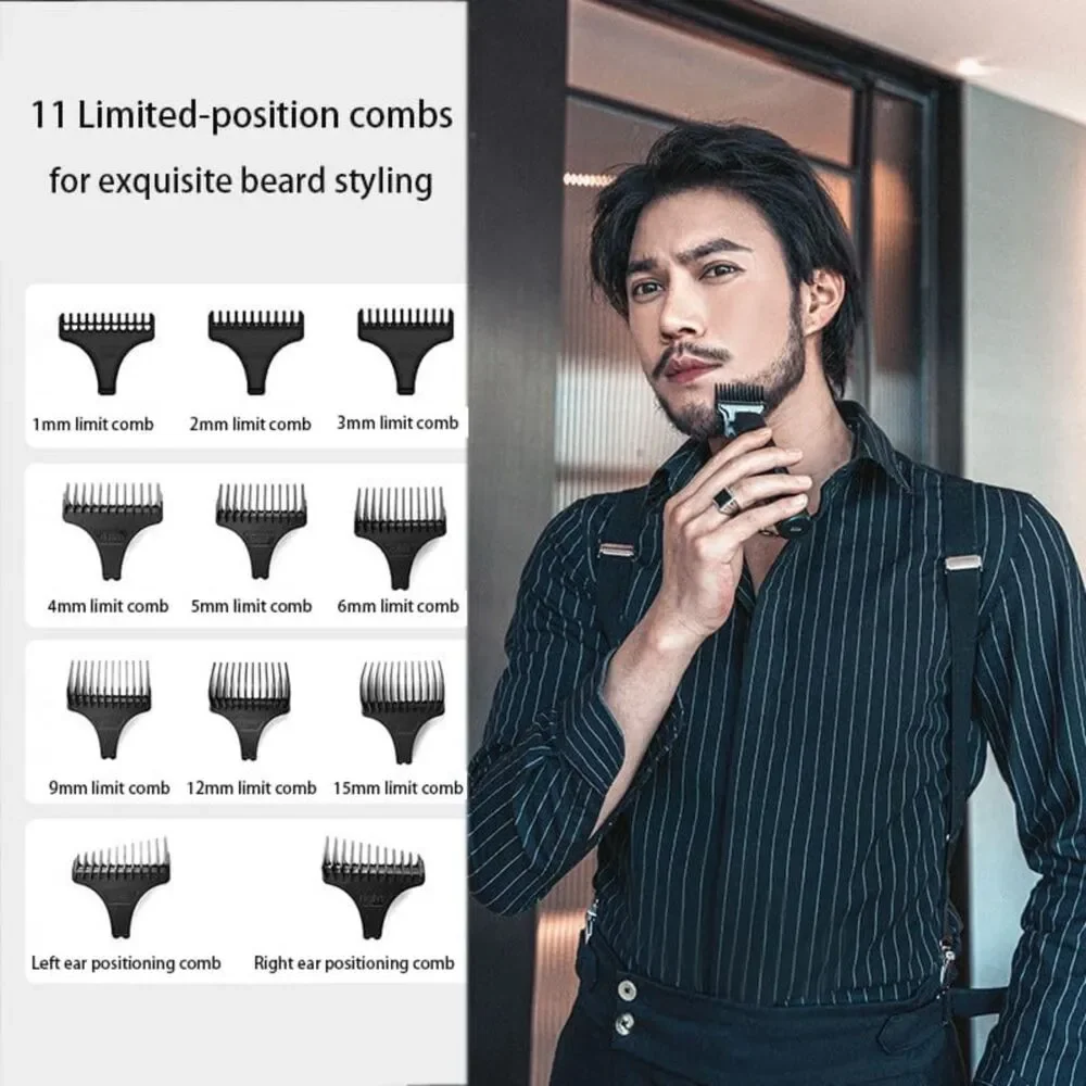 4-in-1 Metal Beard Trimmer IPX7 Waterproof USB-C Cordless V53